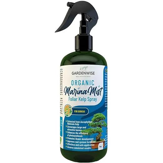 Organic Marina Mist Foliar Spray for All Live Indoor and Outdoor Bonsai Tree Plants | Micro Nutrients for Vital Bonsai Health | Gentle Formula | Liquid Plant Food | Quick Results (8 oz) by GreenHaven Gardens