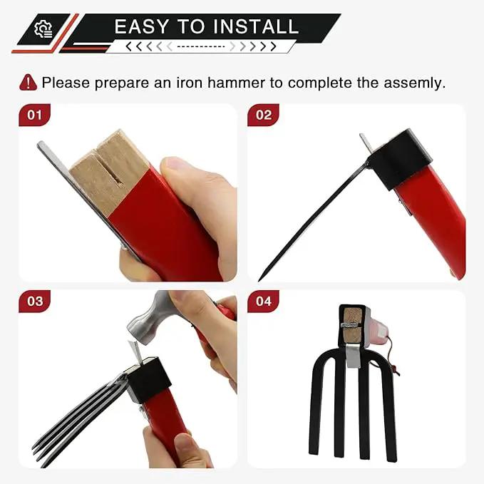 Garden Tool Set with Tool Box 4 Piece Heavy Duty Gardening Tools Kit with Hoe Rake Shovel Fork Non Slip Handle Garden Hand Tools for Digging Weeding Planting by GreenHaven Gardens