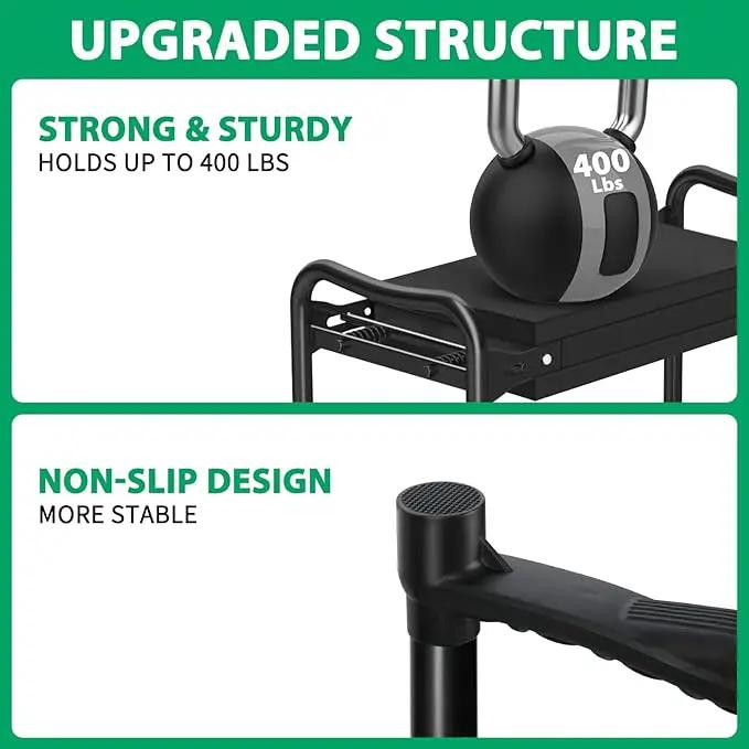 TomCare Garden Kneeler and Seat 10.64” Wider Larger Soft Kneeling Pad Garden Bench with 2 Large Tool Pouches Heavy Duty Garden Stool Foldable Tools Gardening Gifts for Women Men Gardeners,Black by GreenHaven Gardens
