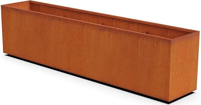Corten Steel Planter Rectangle Outdoor Metal Garden Box Heavy Duty | Made in USA | Fully Assembled by GreenHaven Gardens