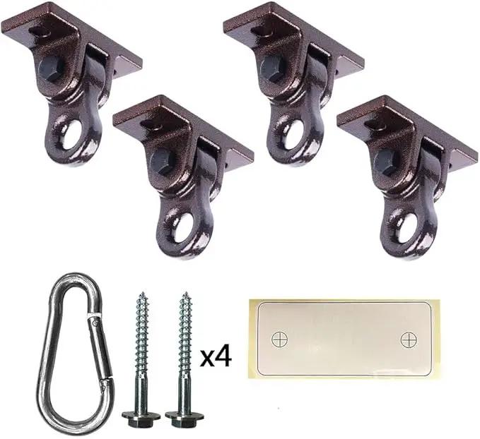 Heavy Duty Bronze Swing Hangers Screws Bolts Included Over 5000 lb Capacity Playground Porch Yoga Seat Trapeze Wooden Sets Indoor Outdoor (4 Pack) by GreenHaven Gardens