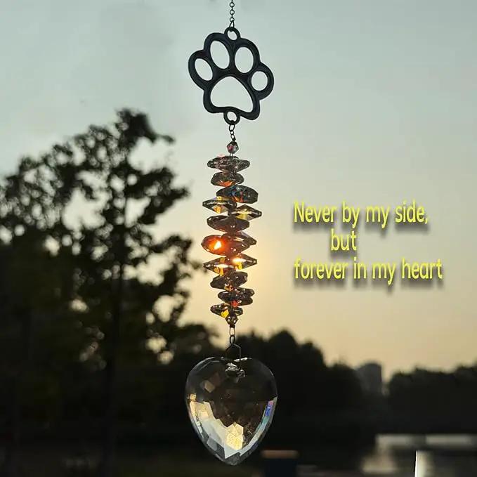 Dog Memorial Suncatcher Colorful Sunlight, Dog Memorial Gifts, Rainbow Impressions for Pet Loss, Pet Sympathy, Thoughtful Dogs and Cats Remembrance, Bereavement Gifts by GreenHaven Gardens