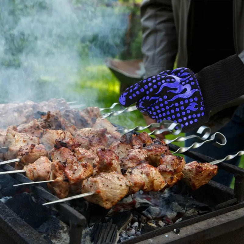 Comsmart BBQ Gloves, 1472 Degree F Heat Resistant Grilling Gloves Silicone Non-Slip Oven Gloves Long Kitchen Gloves for Barbecue, Cooking, Baking, Cutting by GreenHaven Gardens