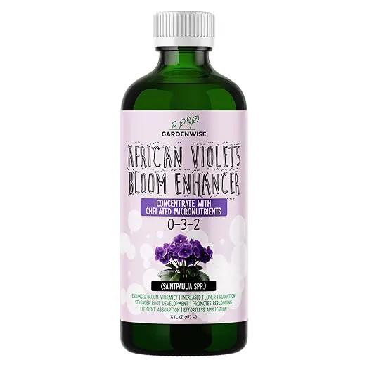 0-3-2 African Violet Fertilizer for Indoor Plants: Concentrated Plant Food – Plant Fertilizer, Bloom Booster for All Violets, Indoor Flowering Plants, Vigorous Growth and Blooming (16 OZ) by GreenHaven Gardens