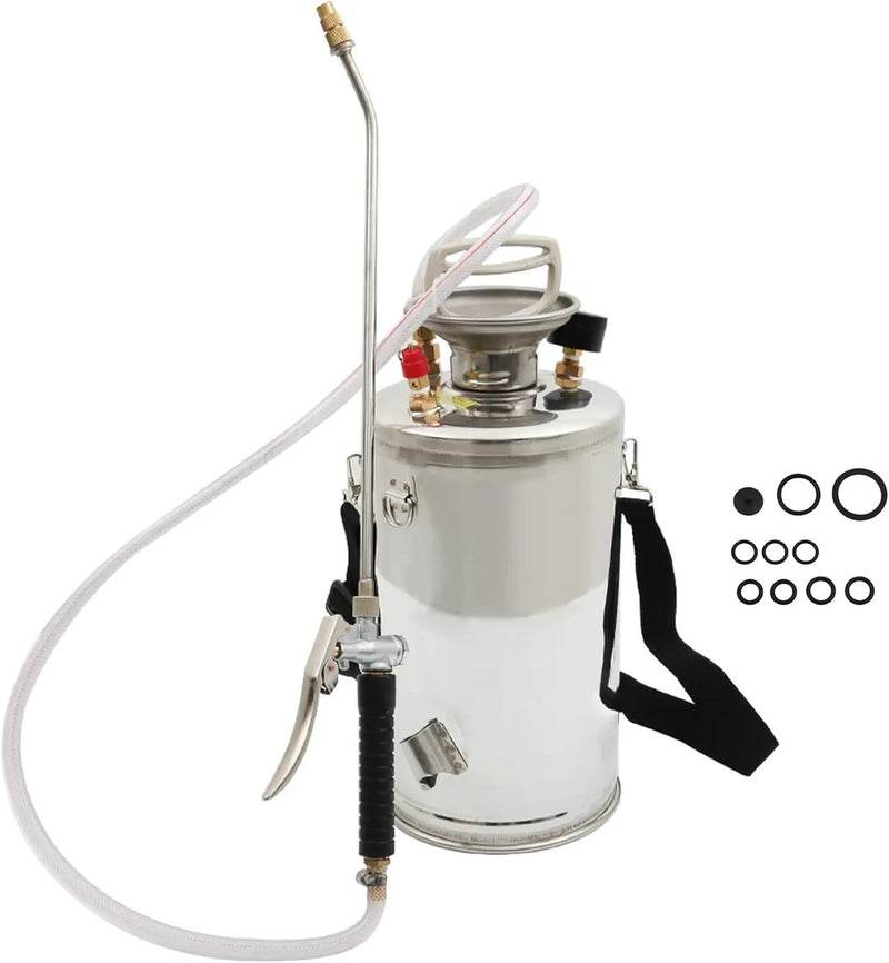 Hand Pump Sprayer Stainless Steel Sprayer for Indoor and Outdoor 1.5 Gallon Sprayer 16 in Wand 3.3 FT Hose by GreenHaven Gardens