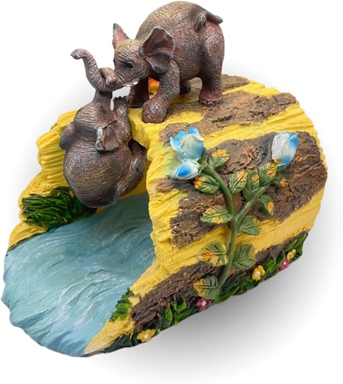 Elephant Gutter Downspout Extension Statues Garden Decoration,Rain Downspout Diverter Garden Statue,Decorative Gutter Extension，3"×4" Downspout Splash Block，Animal Resin Statue Outdoor Décor by GreenHaven Gardens