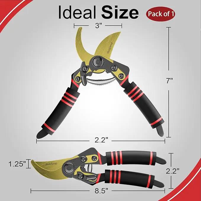Professional Titanium Garden Shears Adjustable Opening Size Professional Bypass Pruning Shears for Plants, Hedges, and Flowers（Includes Scissors + Blade） by GreenHaven Gardens
