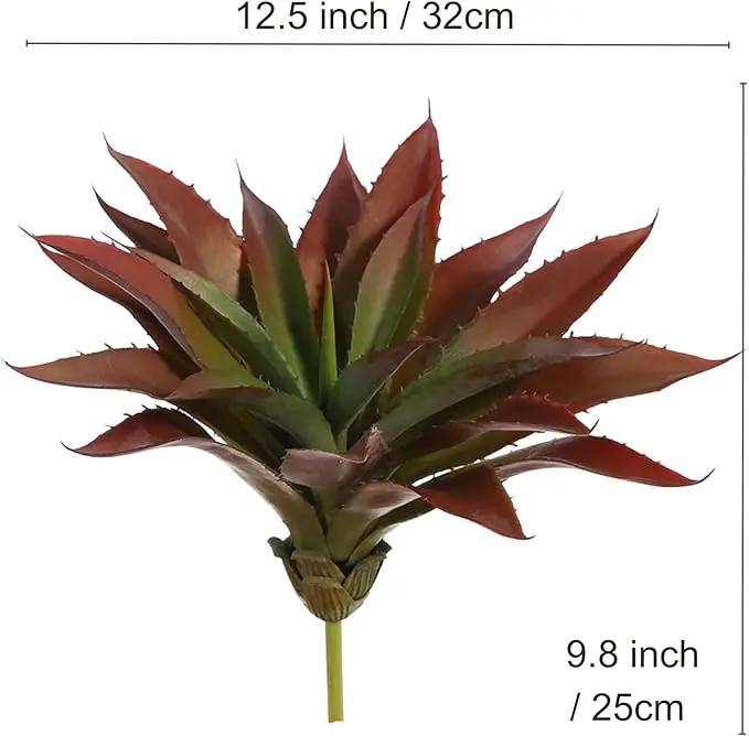 JUSTOYOU Large Artificial Succulents Aloe Plants Real Touch Fake Flowers Unpotted for Home Wedding Festival Arrangement (1, Green-Red) by GreenHaven Gardens