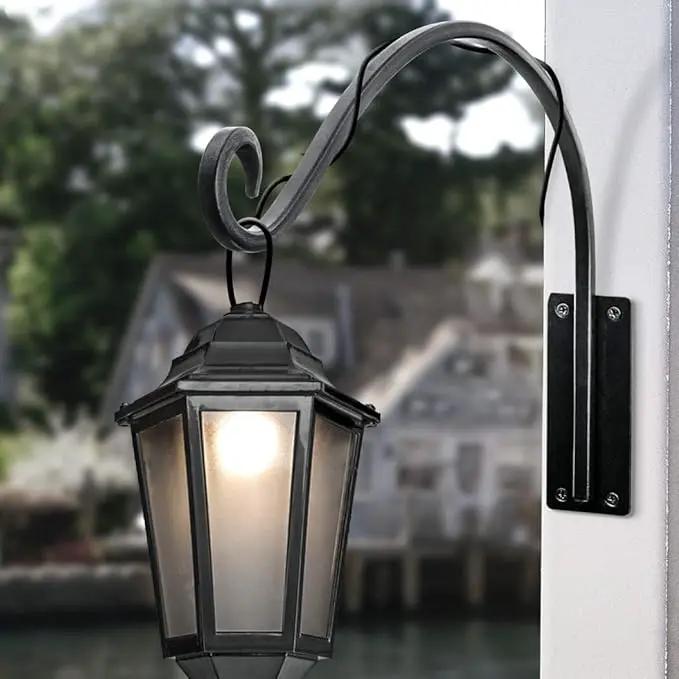 Heavy Duty Plant Hanger Bracket - Outdoor Hand-Forged Hanging Plant Bracket Durable and Stable Bird Feeder Hanger by GreenHaven Gardens