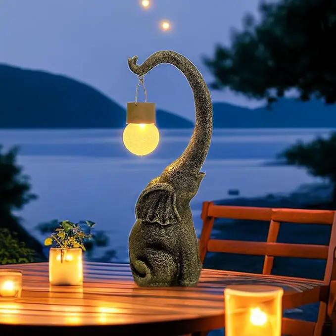 Elephant Statue Solar Garden Decor with Glass Ball Lights,Outdoor Elephant Decor for Birthday Gifts Women, Garden, Patio, Yard, Lawn by GreenHaven Gardens