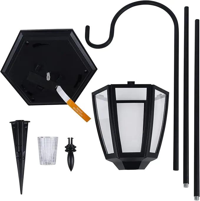 Dynaming 4 Pack Solar Hanging Lights Outdoor, Solar Powered Garden Decorative Lanterns with 4 x 38 Inch Shepherd Hooks, Waterproof Landscape Lighting for Lawn Patio Yard Pathway Driveway, Warm White by GreenHaven Gardens