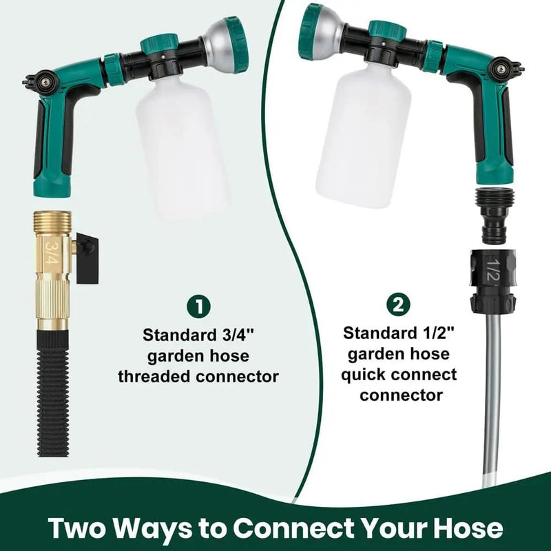 VENETIO 8-Dial Hose-End Sprayer Pro with Quick Connector for Liquid Fertilizer | Lawn and Garden Nozzle Spreader for Uniform Fertilizing, Pet Washing and Outdoor House Cleaning, 34oz Dispenser Bottle by GreenHaven Gardens