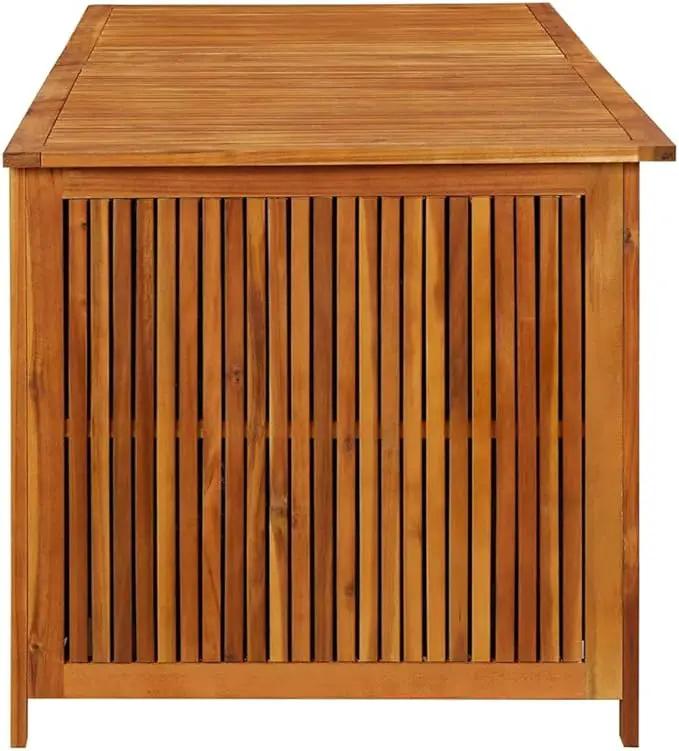 vidaXL Outdoor Storage Box, [Load Capacity Gallon] Deck Box with Gas-Lift Lid, Storage Chest with Water-Resistant Zippered Bag Inside, 68.9''x31.5''x29.5'', Solid Acacia Wood by GreenHaven Gardens