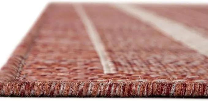 Unique Loom Outdoor Border Collection Area Rug - Soft Border (3' 3" x 5' 3" Rectangle Rust Red/Ivory) by GreenHaven Gardens