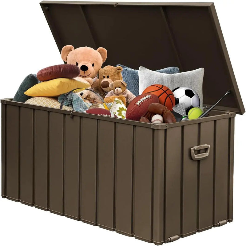 Domi 100-Gallon Outdoor Storage Box – Waterproof, Lockable Storage Cabinet for Patio Furniture, Garden Tools & Pool Supplies – Large Metal Storage for Cushions, Toys & More by GreenHaven Gardens