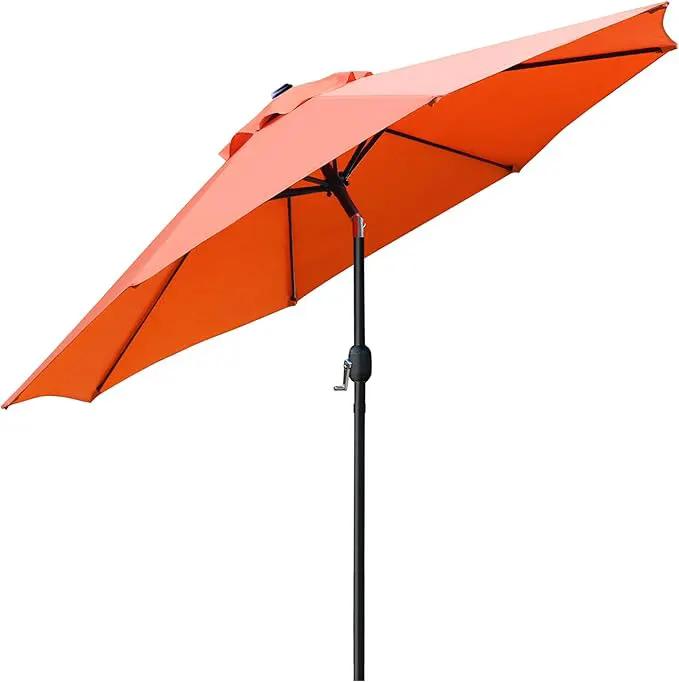 Sunnyglade 9' Patio Umbrella Outdoor Table Umbrella with 8 Sturdy Ribs (Orange) by GreenHaven Gardens