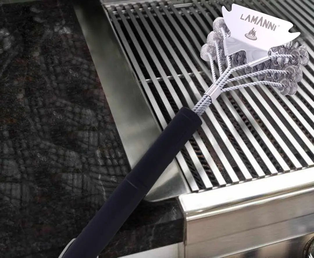 Grill Cleaner and Scraper 18” This BBQ Grill Cleaner Helps You to Scrub Your BBQ Grill Extra Strong BBQ Cleaner Accessories by GreenHaven Gardens