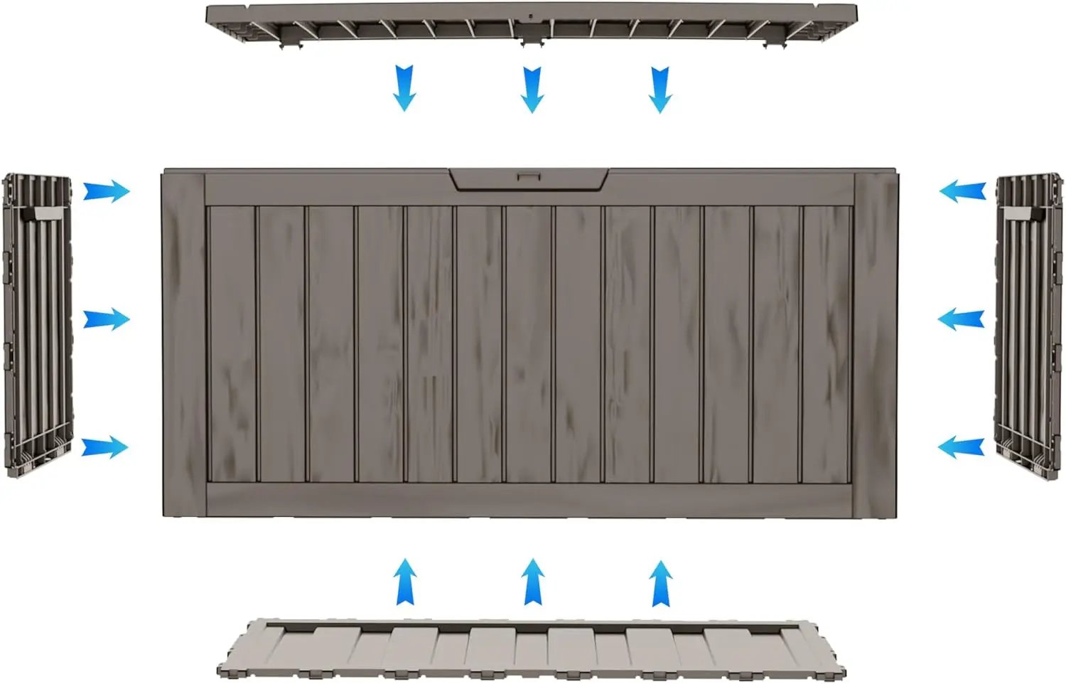 75 Gallon Waterproof Large Resin Deck Box Indoor/Outdoor Lockable Storage Container and Seating for Garden, Pool, and Patio (75 Gallon, Grey) by GreenHaven Gardens