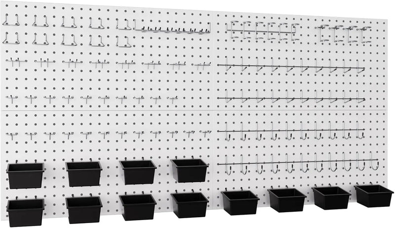 INCLY 158PCS Metal Pegboard Wall Organizer, 48x24 Inch White Pegboard Panels Tool Organizer Kit with Accessories Hooks and Bins, Peg Board Utility Tool Storage for Garage Workbench Shed by GreenHaven Gardens