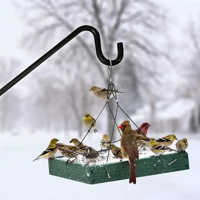 MIXXIDEA Extended Fence Deck Hook Rail Hook Heavy Duty Bird Feeder Hook, 360 Degree Rotary and Length Adjustable Plant Bracket for Bird Feeders, Planters, Suet Baskets, Lanterns, Wind Chimes and More by GreenHaven Gardens