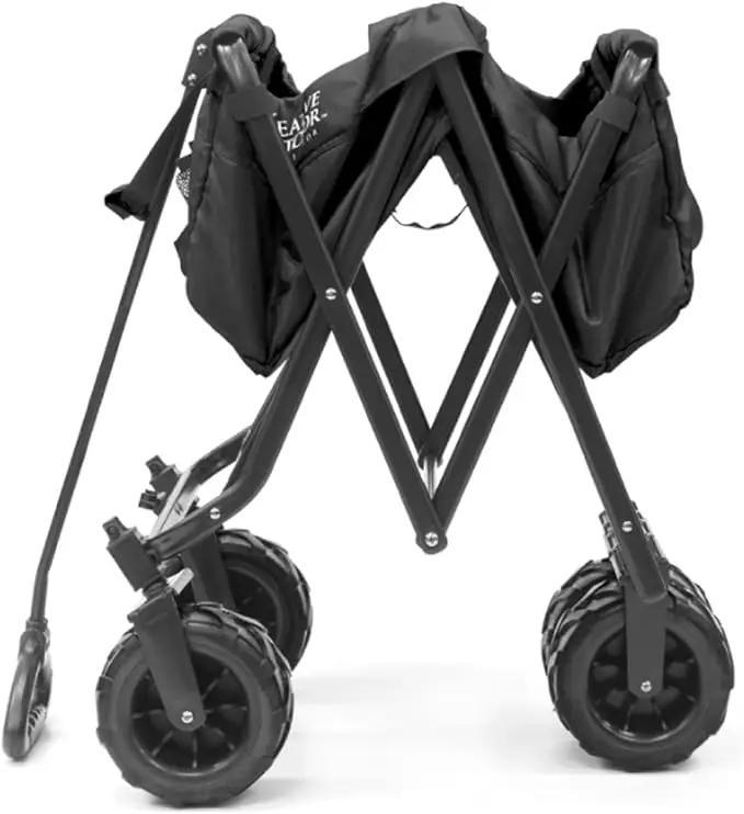 Creative Outdoor Push Pull Hauler Wagon for Kids, 200lbs Weight Capacity, Rubber Wheels, All-Terrain Collapsible and Portable Folding Cart for Garden, Tailgate, Camping, Park, Beach Trips by GreenHaven Gardens
