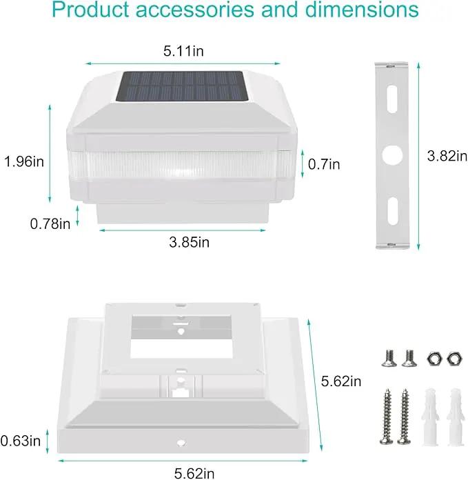 Sumaote Solar Post Lights, 52 LED 160LM 6x6 Solar Post Cap Light Outdoor IP65 Waterproof for 4x4, 6x6 Wooden Posts, Fence Deck 6000K White Lighting for Garden Patio Decor, 2 Pack by GreenHaven Gardens
