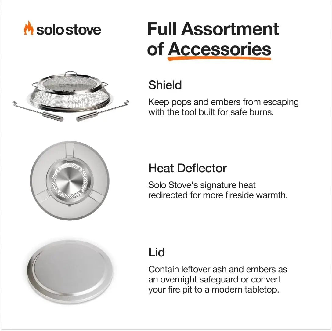 Solo Stove Yukon 2.0, 27 Inch Smokeless Fire Pit with Removable Ash Pan - Wood Burning Portable Stainless Steel Outdoor Fireplace, Stainless Steel, Ideal for 6 or More People, 38 lbs, Water by GreenHaven Gardens