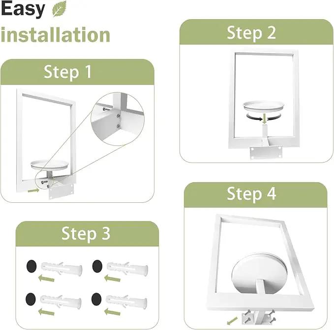 Picture Frame Plant Holder, Wall Mount Plants shelf Indoor Outdoor, Metal Hanging Planters Stand Decor, Window Planter Hanger Shelves, Modern Floating Ornament Rack Art for Home & Garden(White 3pc) by GreenHaven Gardens