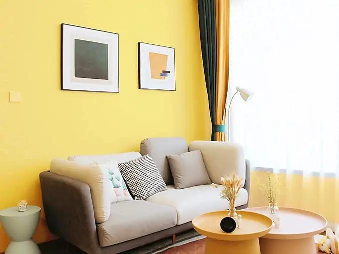 Dimoon 118''x17.7'' Yellow Peel and Stick Wallpaper Contact Paper Modern Self Adhesive Wall Paper Removable Renter Friendly Textured Solid Color Shelf Cabinet Vinyl Roll (118''x17.7'',Yellow) by GreenHaven Gardens