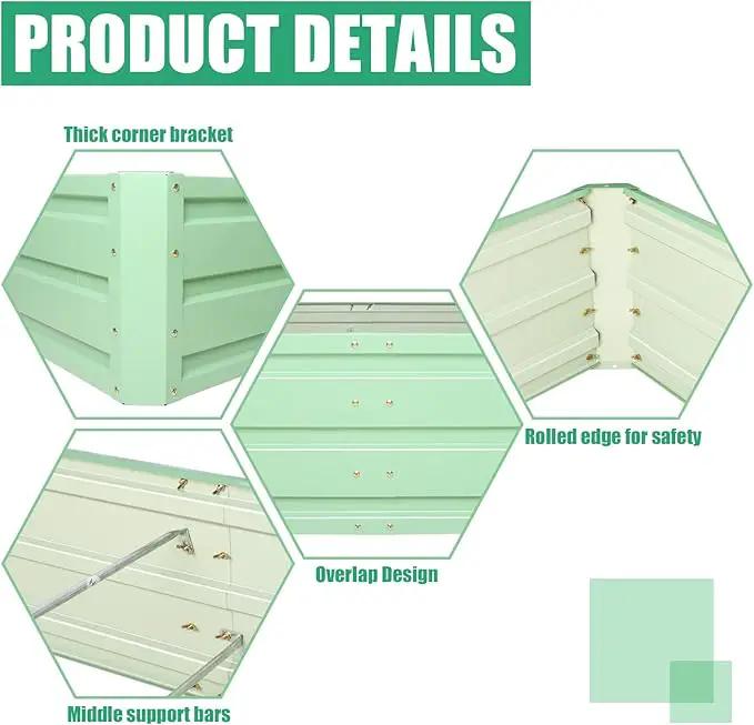 SnugNiture Galvanized Raised Garden Bed 6x3x1FT Outdoor Large Metal Planter Box Steel Kit for Planting Vegetables, Flowers by GreenHaven Gardens