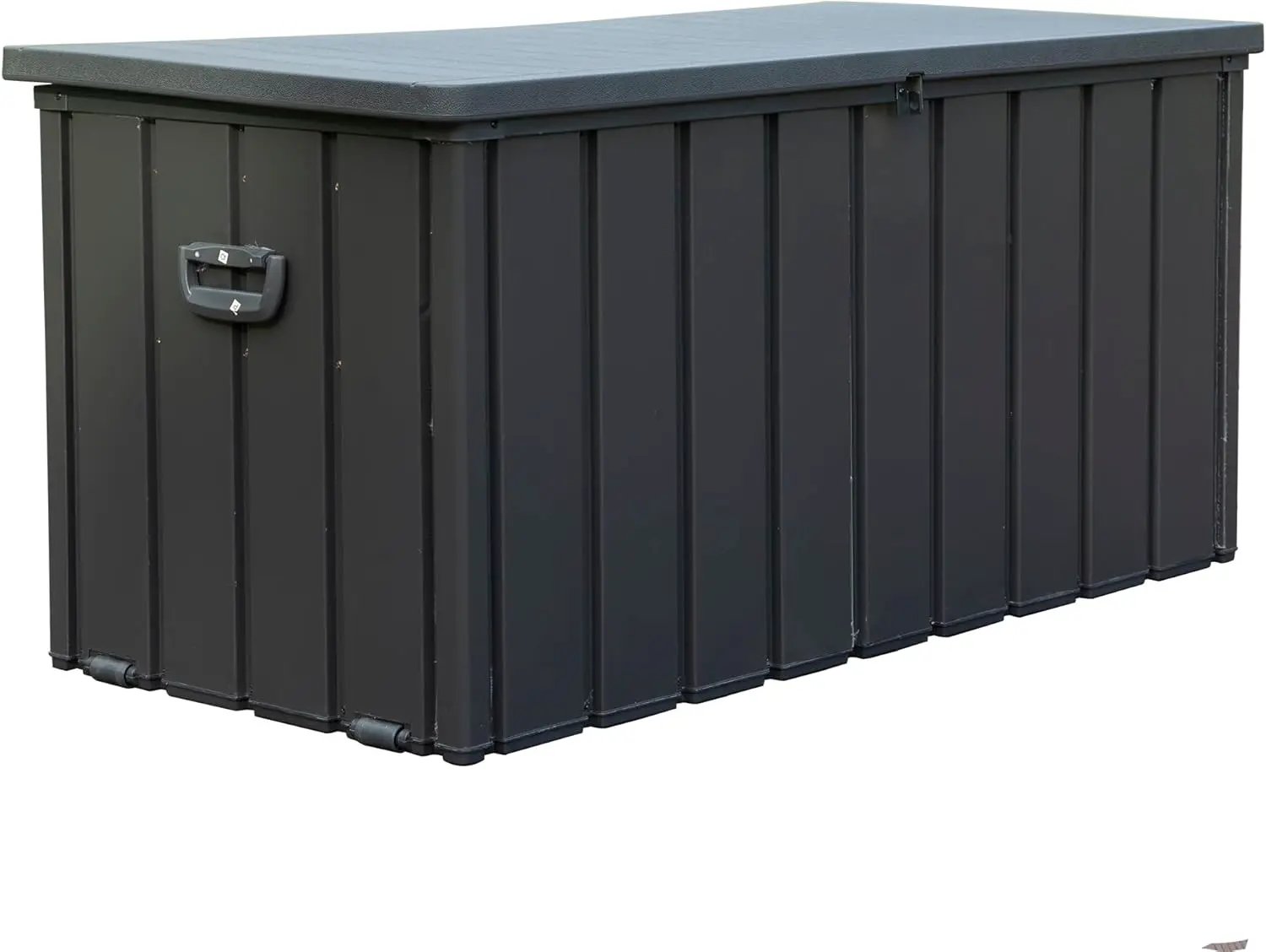 KUIKUI 100 Gallon Deck Box Waterproof, 100 Gallon Outdoor Storage Box, Metal Deck Box Waterproof for Pool Patio Cushions and Sports Pools Equipment, Dark Gray by GreenHaven Gardens