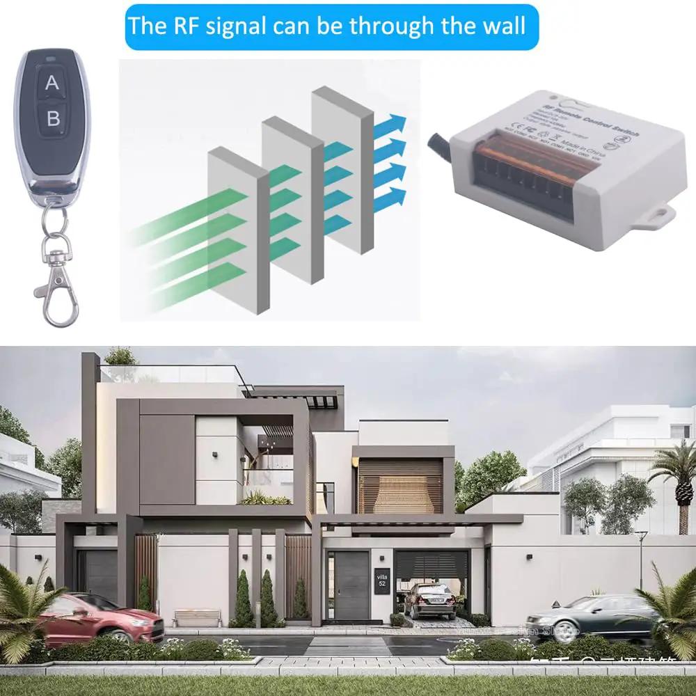 12V 24V 2 Channels Wireless Relay Remote Control Switch, RF 433Mhz DC 5V-30V Garage Door Opener Wireless Switch with Receiver 2 Transmitters, Easy to Terminal Wiring (2CH 2* Controller 433Mhz) by GreenHaven Gardens