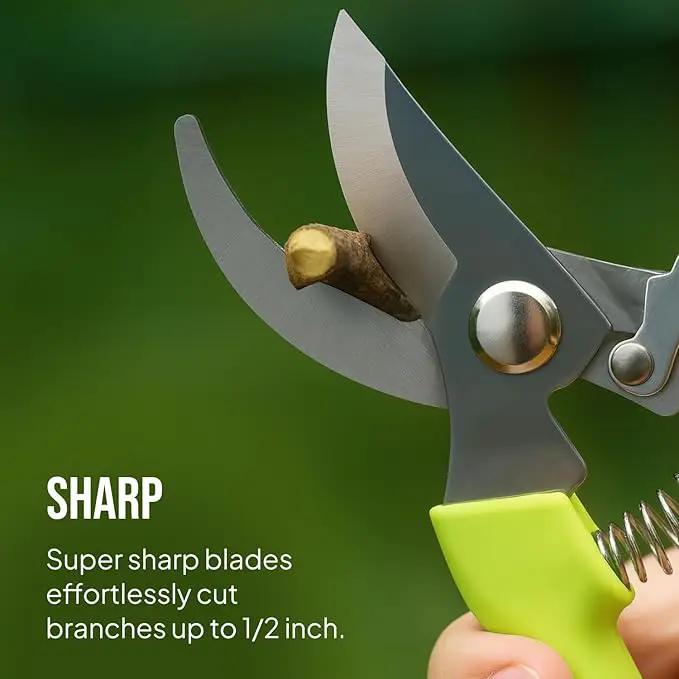 2-Pack Stainless Steel Gardening Scissors, Pruning Shears and Clippers for Gardening by GreenHaven Gardens