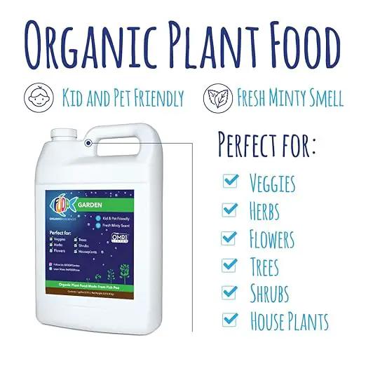 FOOP Garden - Organic Liquid Plant Food Made from Fish Manure (with Fresh Minty Scent) | Fish Fertilizer Alternative Perfect for Veggies, Herbs, Flowers,Trees,Shrubs | Kid&Pet Friendly (1 Gallon) by GreenHaven Gardens