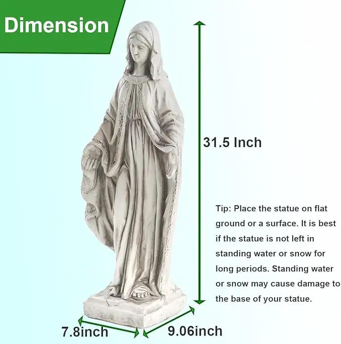Virgin Mary Statue, Outdoor Garden Religious Decorations, Outdoor Mother Mary Statue, Garden Sculptures & Statues for Home Yard Patio Lawn Deck Hallway by GreenHaven Gardens
