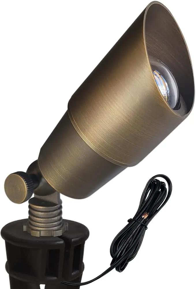 COLOER Die-cast Brass Low Voltage Spotlight, Outdoor Spot Lights for Yard,12V AC/DC LED Landscape Lighting Fixture, Directional Garden Patio Spot Up Light(Bronze, 1-Pack Without Bulb,101B) by GreenHaven Gardens
