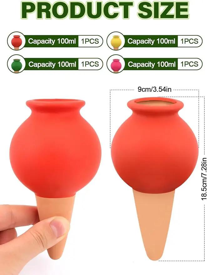 4Pcs Plant Watering Globes, Kalolary Hedgehog Shape Self Watering Spikes Terracotta Drip Water Stakes Irrigation Watering Bulbs for Pot, Indoor, Outdoor, Vacation (Bottle) by GreenHaven Gardens