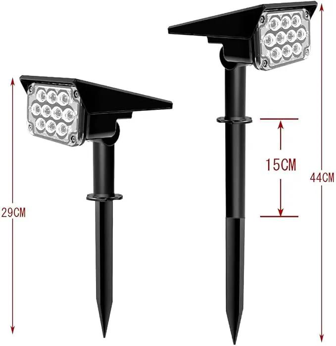 T-SUNUS 20 LED Solar Spotlights, IP65 Waterproof 2-in-1 Outdoor Solar Landscape Light for Yard Garden Driveway Porch Walkway Pool Patio 2 Pack Cold White by GreenHaven Gardens