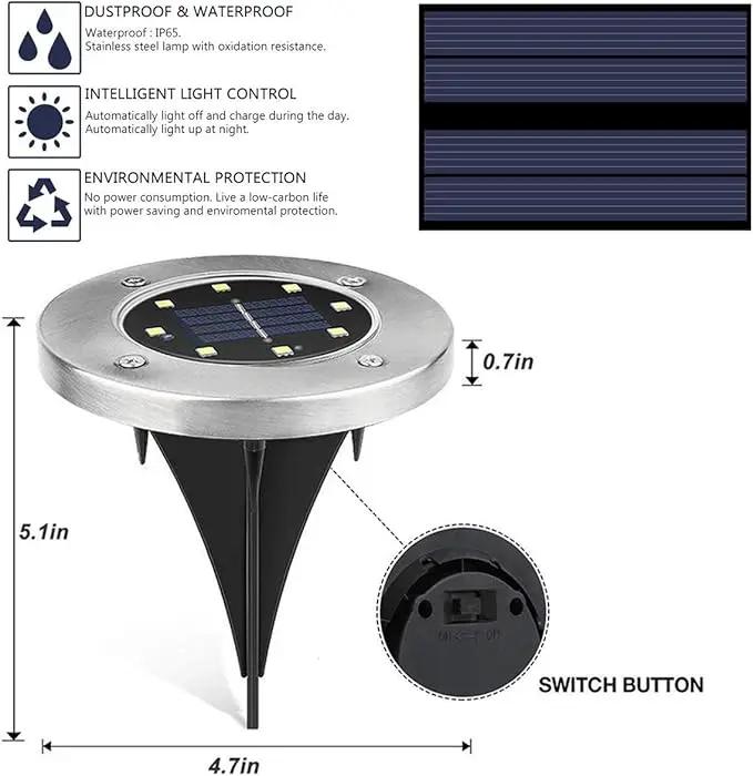 ZGWJ Solar Ground Lights,4 Pack Waterproof Solar Garden Lights, Upgraded Outdoor Garden Waterproof Bright in-Ground Lights, Landscape Lights for Pathway,Yard,Deck,Lawn,Patio,Walkway White by GreenHaven Gardens