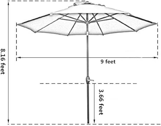 Sunnyglade 9' Patio Umbrella Outdoor Table Umbrella with 8 Sturdy Ribs (Tan) by GreenHaven Gardens