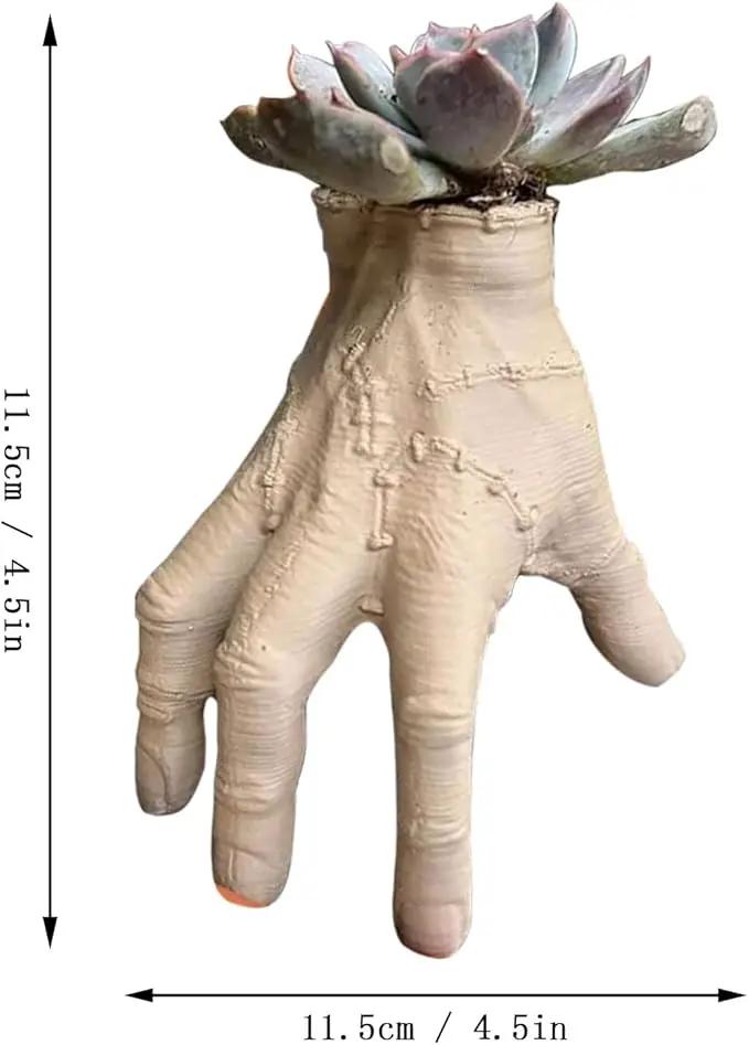 TAYASH Funny Horror Hand Concrete Flower Pot, Spooky Succulent Planter, Outdoor Garden Decor, Halloween Home Decor, Housewarming Gift by GreenHaven Gardens