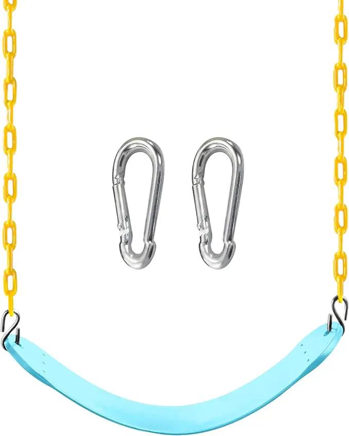 TURFEE Swing for Outdoor Swing Set - Pack of 1 Seat Replacement Kit with Heavy Duty Chains - Backyard Swingset Playground Accessories for Kids (Blue 2) by GreenHaven Gardens