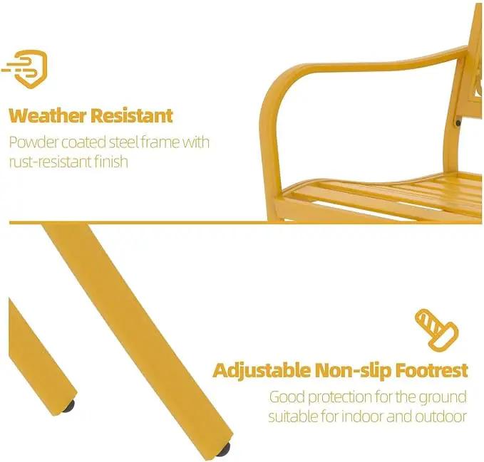 Grand patio 50" Outdoor Bench Garden Bench with Armrests Bench for Outdoors Lawn Yard Porch Sunflower Yellow by GreenHaven Gardens