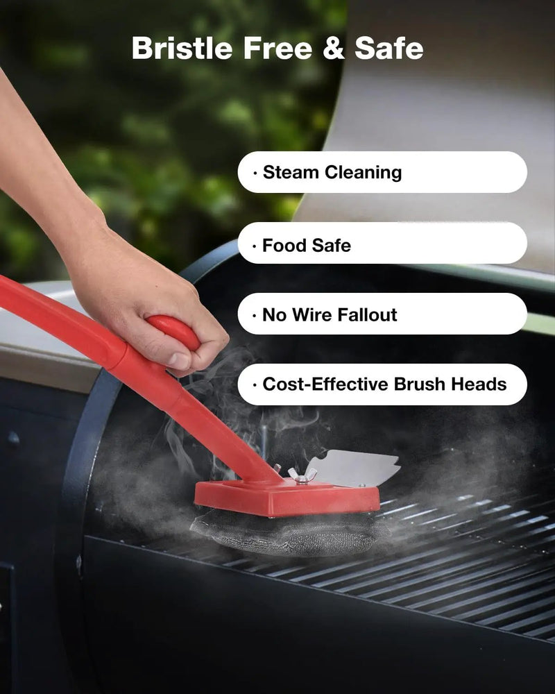 Grill Brush Bristle Free(Steel Wire),10 Replaceable BBQ Cleaning Head,Safe Replacement Cleaning Pad for Cast Iron or Stainless-Steel Grates (No Handle) by GreenHaven Gardens