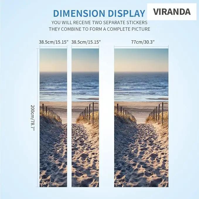 3D Lion Door Stickers - Peel & Stick - Waterproof & Washable - Matt Finish - Realistic Animal Print - Adults - 31.5 x 78.7 inch - 2 PARTS by GreenHaven Gardens