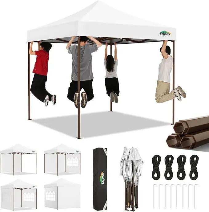 COBIZI 10x10 Pop Up Canopy Tent Heavy Duty with 4 Sidewall, Commercial Outdoor Easy Pop Up Gazebo for Party Wedding All Weather Waterproof UV 50+ with Carry Bag(Leg Upgraded),White by GreenHaven Gardens