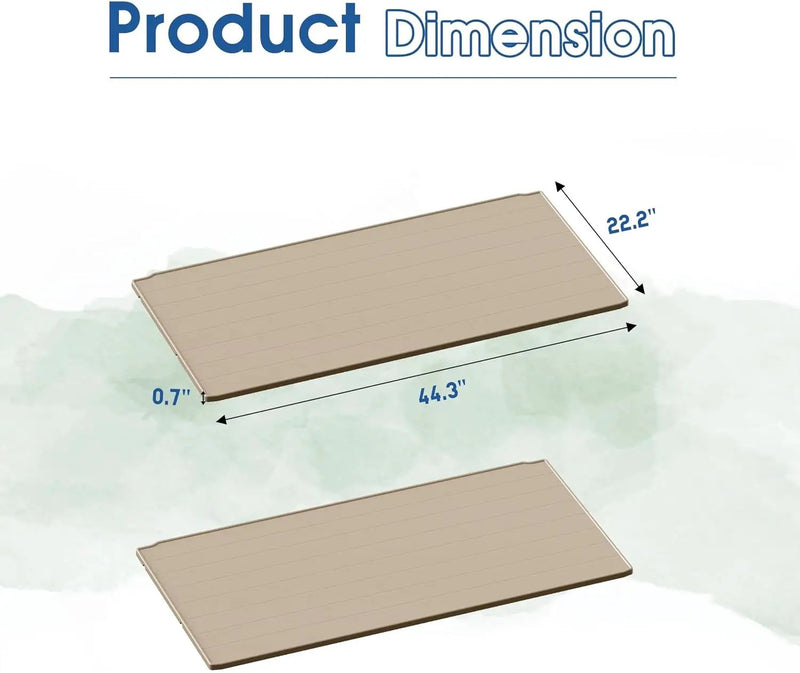 Greesum Shelf of Outdoor Horizontal 27 ft Storage Sheds, for Waterproof and UV Protection 150 Gallon Deck Box, 2 Shelves (Without Shed), Beige by GreenHaven Gardens