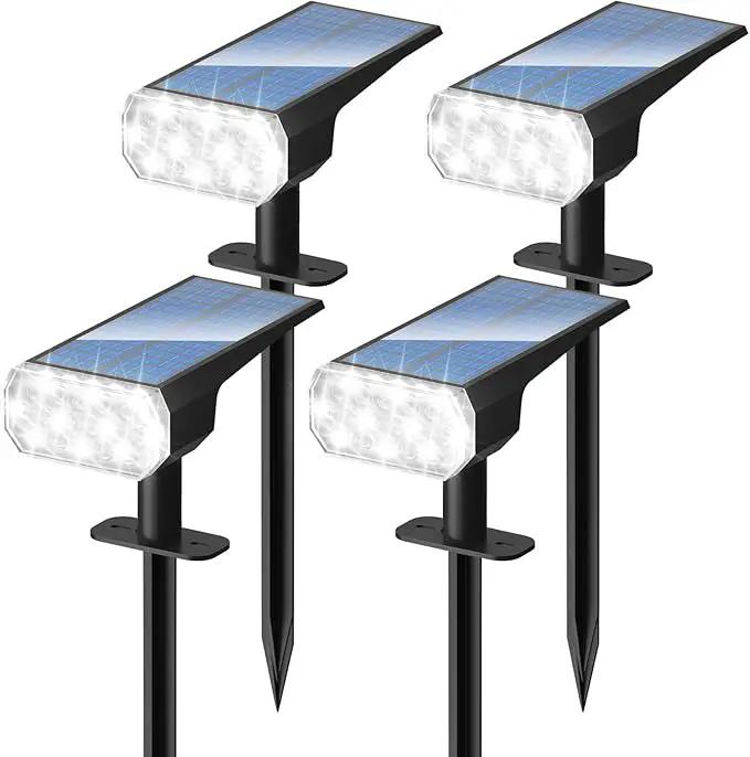 DINGLILIGHTING Solar Lights Outdoor Waterproof: IP65 Led Spot Light Decorations for Garden - 3 Lighting Modes Solar Powered for Yard - Dust to Dawn Uplighting Landscape Pathway Drive Patios 4PC White by GreenHaven Gardens