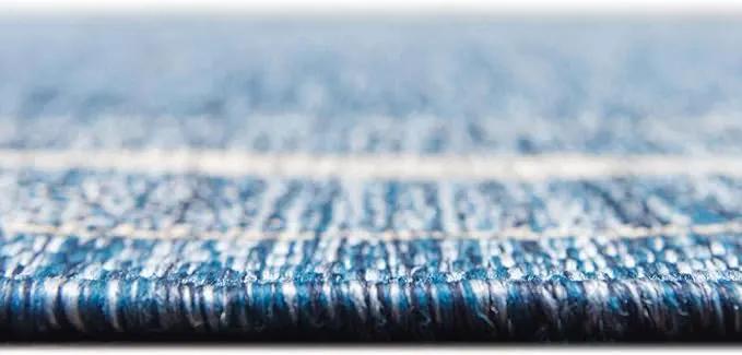 Unique Loom Outdoor Border Collection Area Rug - Soft Border (7' 10" Round, Blue/ Ivory) by GreenHaven Gardens