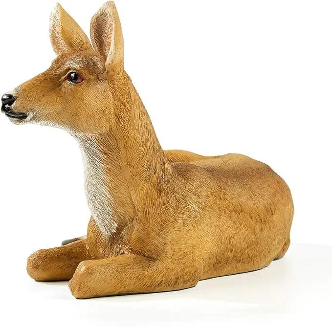 XTAPAN Resin Doe Statue Figurines Female Deer Animal Sculpture Gift Home Decor,Office or Outdoor Garden Statue Woodland Decoration by GreenHaven Gardens